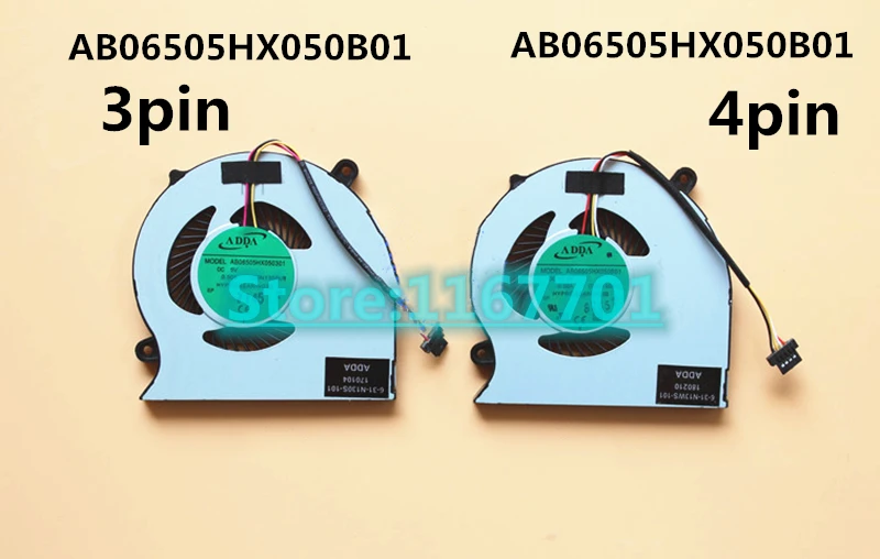 Вентилятор для охлаждения процессора ноутбука Clevo N130S N130BU AB06505HX050B01 AB06505HX050301 00N130BU 6