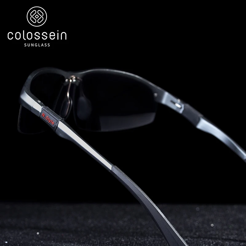 COLOSSEIN Cool Black Color Sunglasses Men Driving Glasses Square Polarized Gradient Sun Sports Goggles Eyewear UV400 | Аксессуары для