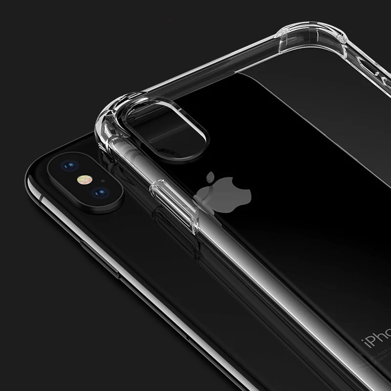 Тяжелый защитный чехол для телефона iPhone 8 7 6 6s Plus прозрачный мягкий ТПУ s задняя