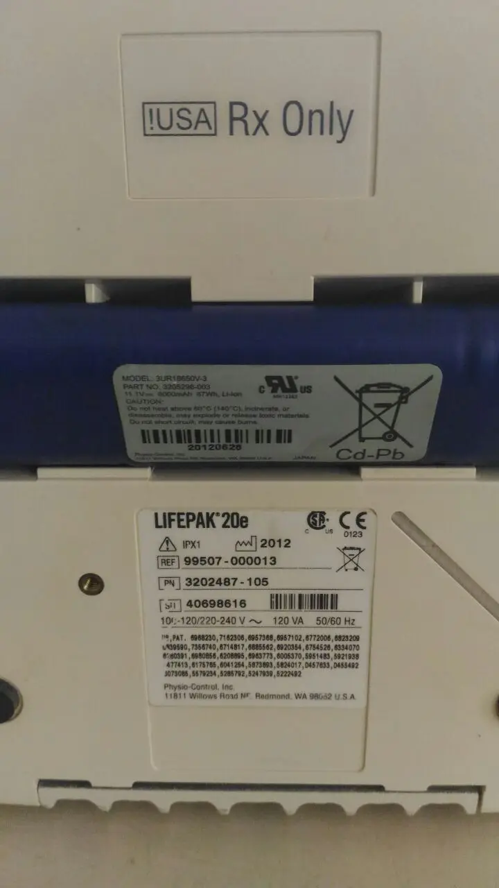

Аккумулятор физио-контроля lifepak 20E (PN:3202487-105) (новый, оригинальный)