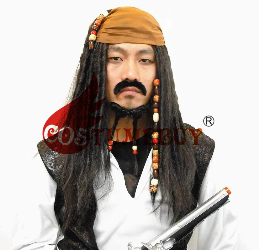 CostumeBuy, пиратская шляпа, парик, борода, косплей, Джек Воробей, пиратский капитан, головной убор, парик, усы, аксессуары, L920