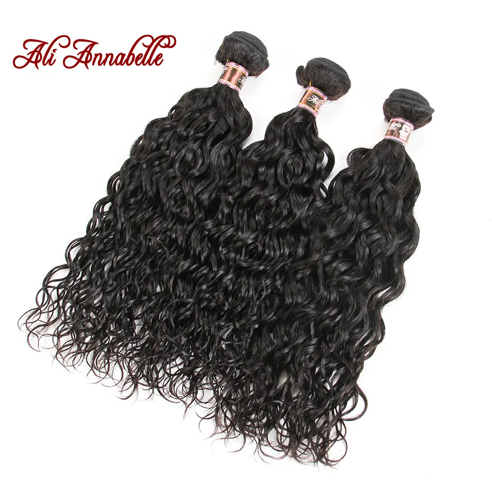 ALI ANNABELLE волосы натуральные волнистые бразильские волосы remy 1 шт. человеческие волосы ткачество 1"-28" натуральный цвет