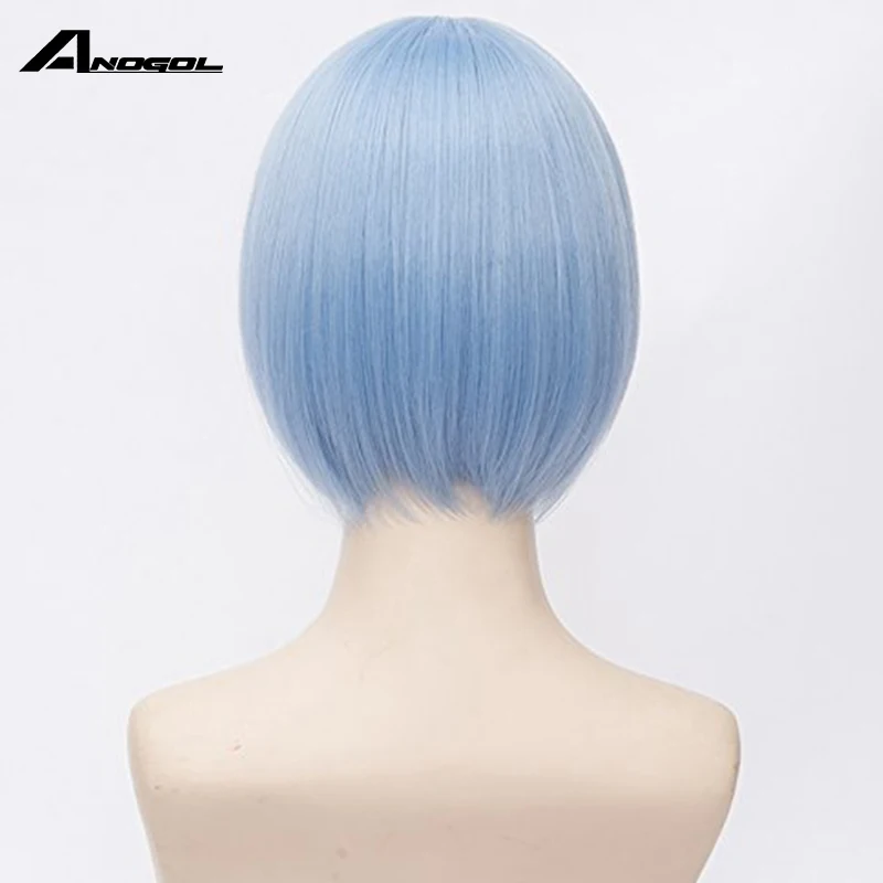 Anogol Re: Zero начала жизни в другом мире Rem старый короткий прямой синий синтетический косплей парик для Хэллоуина вечерние костюмы