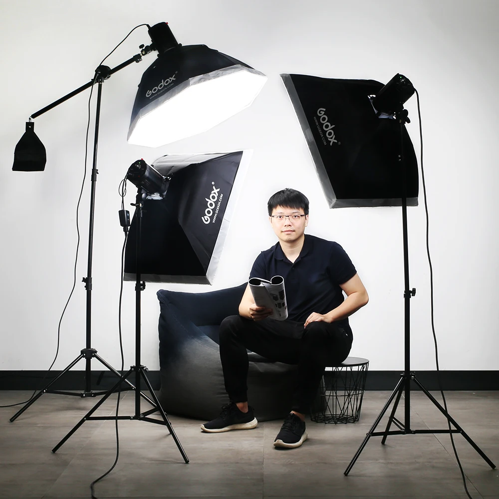 Godox 600Ws Профессиональный Строб Студия Вспышка Комплект 3 шт 200Ws фотография свет +