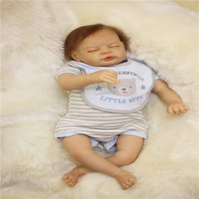 SanyDoll 22 дюйма 55 см силиконовые куклы для новорожденных милая улыбка красивая