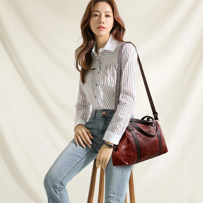 2019 Ретро дамские сумки с ручками кожаные женские на плечо винтажные роскошные