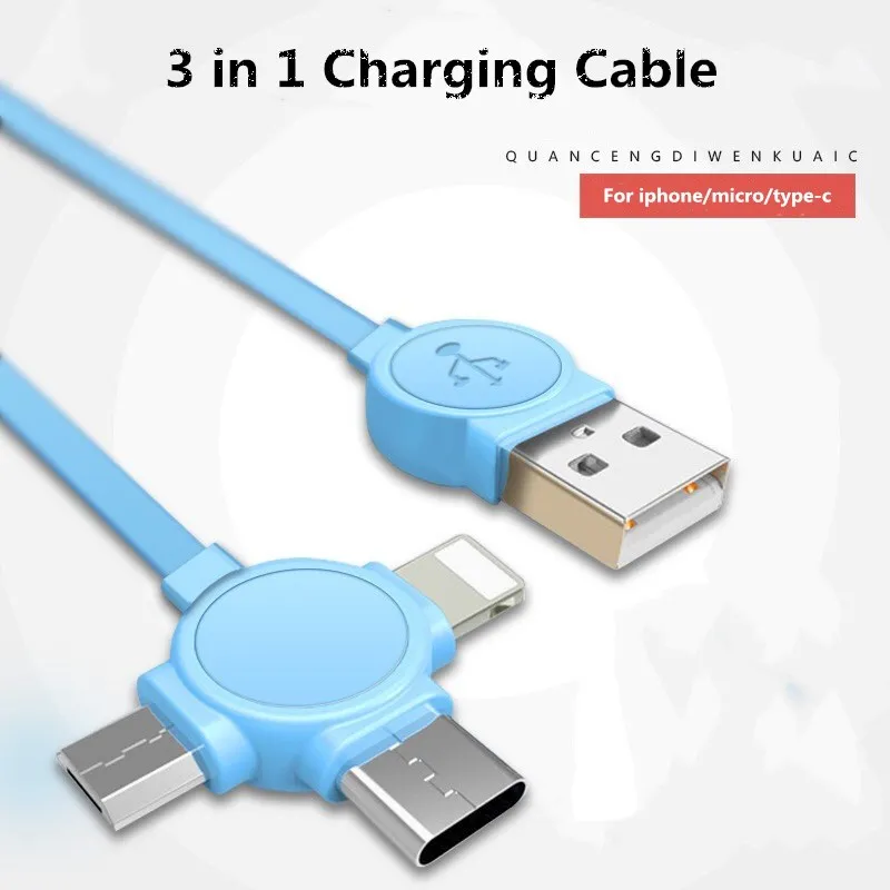 NOHON 3 в 1 зарядное устройство с интерфейсом Lightning Кабель 8 Pin для iPhone X 7 8 Plus XS Micro usb type C для Xiaomi 5 samsung кабель для зарядки передачи данных 1 м