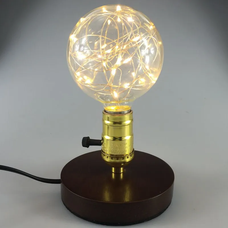 Винтажная дизайнерская сказочная Светодиодная лампа G95 E27 85 V 265 RGB гирлянда