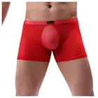 Мужское прозрачное Сетчатое нижнее белье, квадратные брюки, плоские штаны, сексуальные кварцевые брюки, трусы, сексуальное мужское нижнее белье, боксеры, шорты # Y5