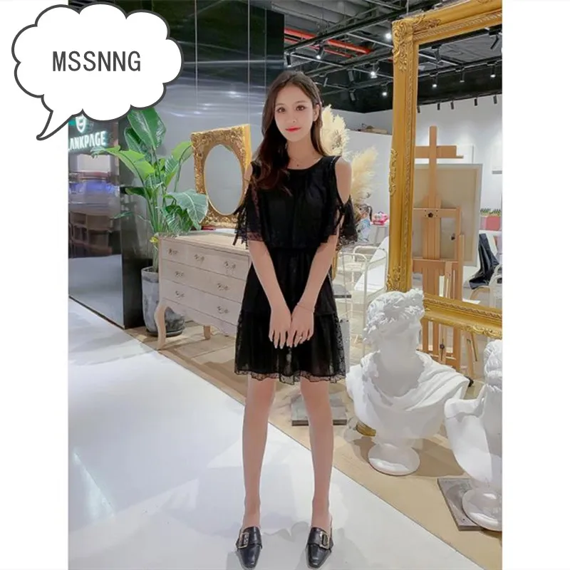 MSSNNG 2019 летнее Новое сексуальное кружевное платье без бретелек большого размера