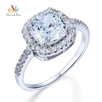 peacock star solid 925 sterling silver bridal wedding anniversary engagement ring 3 carat cushion cut cfr8138