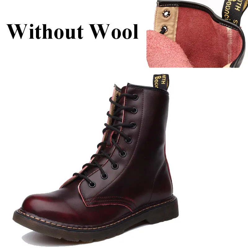 C Genuine leather women martin boots winter warm soft botas feminina female motorcycle ankle fashion mujer | Обувь