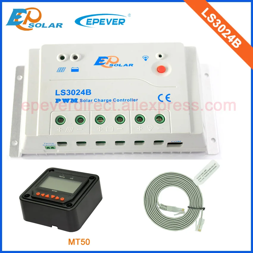

30 А 30 А LS3024B черный MT50 дистанционный измеритель PWM солнечный контроллер 12 в 24 В автоматическая работа