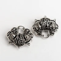 chinese characters luck lock pendant gold panted alloy charms jewelry findings components for jewelry making jy310