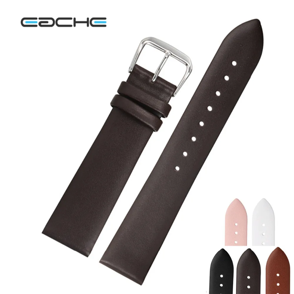 

Eache Genuine Leather Smooth Watch Band Strap For Women Pink White LB DB Black 12mm 14mm 16mm 18mm 20mm 22mm