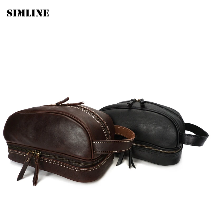 Мужская винтажная Сумка клатч из натуральной коровьей кожи на молнии|bags handbags|handbag
