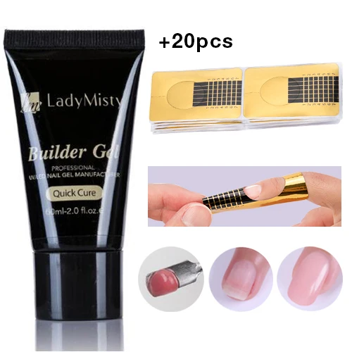 Tender Pink Ladymisty, 60 мл, полигель для ногтей, акриловый, французский набор, замачивается, УФ, желе, прозрачный гель, гель для наращивания ногтей, кончики для наращивания ногтей, форма для ногтей - Цвет: Tender Pink