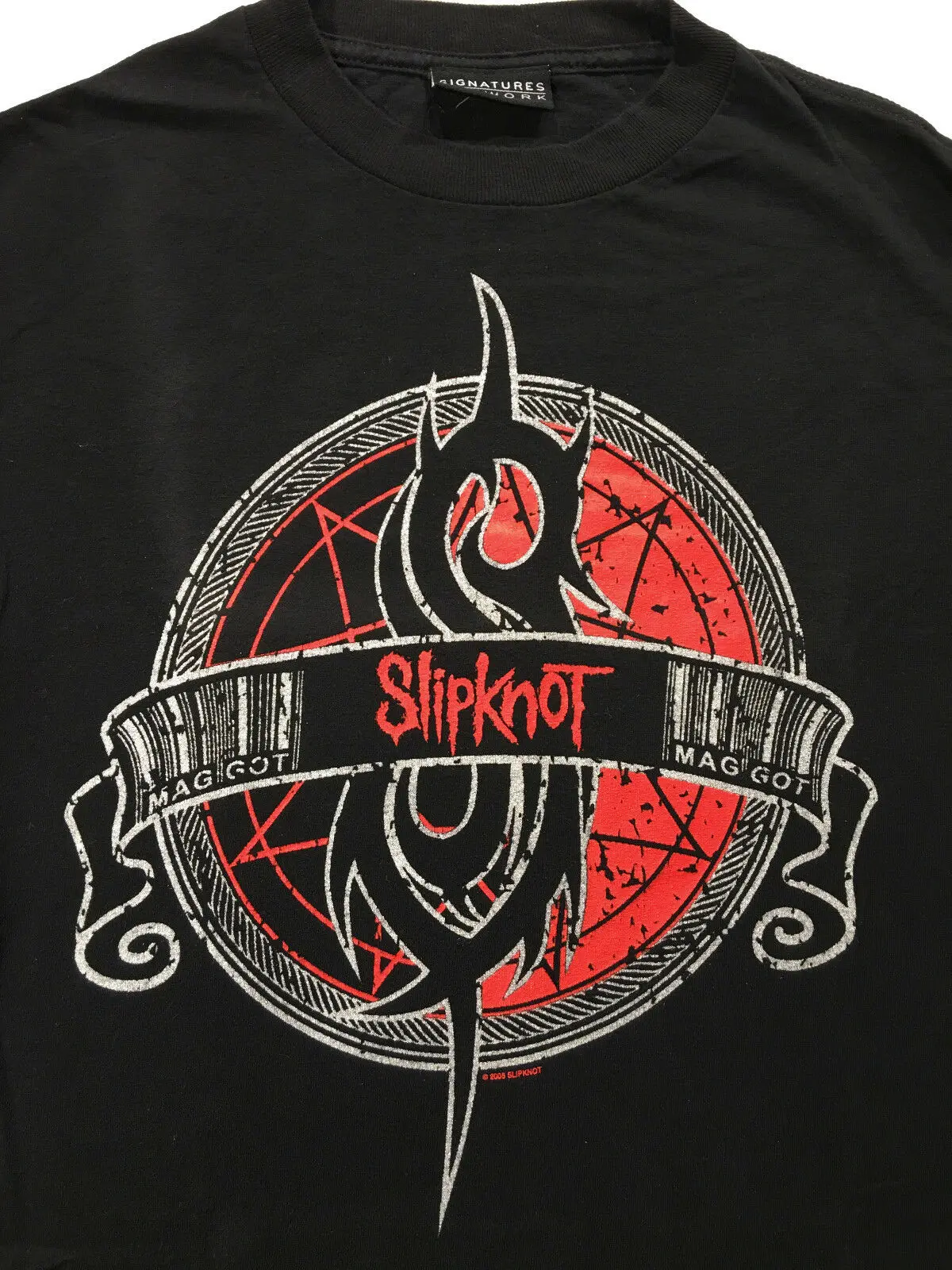 Черная футболка SLIPKNOT Maggot корпус с логотипом концерта Sz.S|Мужские футболки| |