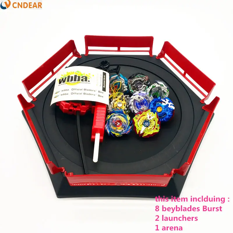 8pcsArena005 Beyblade burst тупи Металл Fusion черный набор коробка игрушка лезвие пусковое устройство волчок игрушки для Childn - Цвет: 8pcsArena005