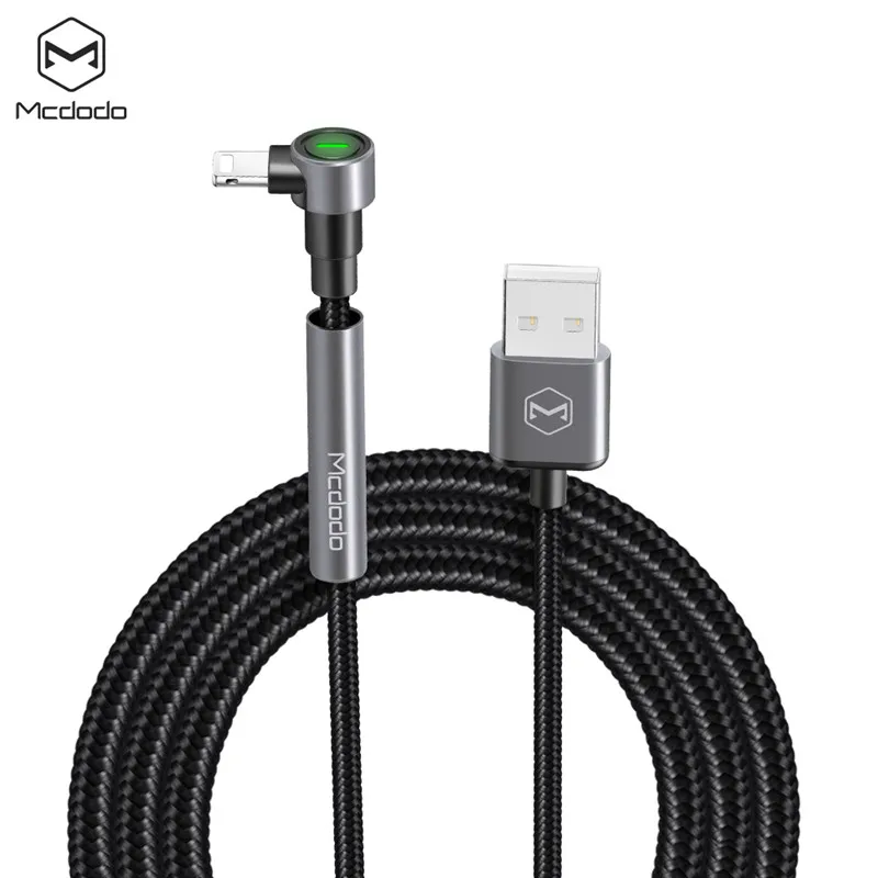 MCDODO USB кабель светодиодный провод для быстрой зарядки подставка держатель зарядки для iPhone 11 Pro XS MAX XR X 8 7 6 Plus 6s зарядное устройство для мобильного телефона - Цвет: Silver