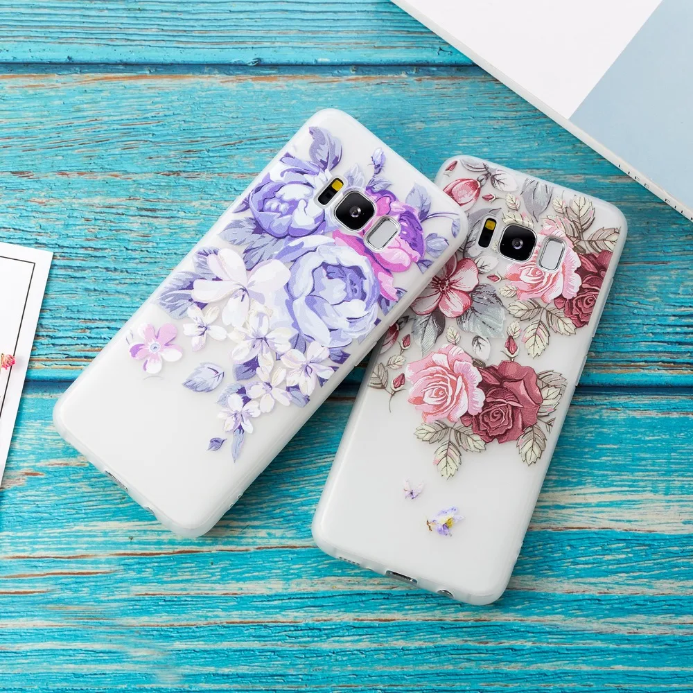 Красный Фиолетовый чехол с цветком розы для iPhone X XR XS Max 5 5S SE 6 6S Plus Мягкий из ТПУ 7 8 11