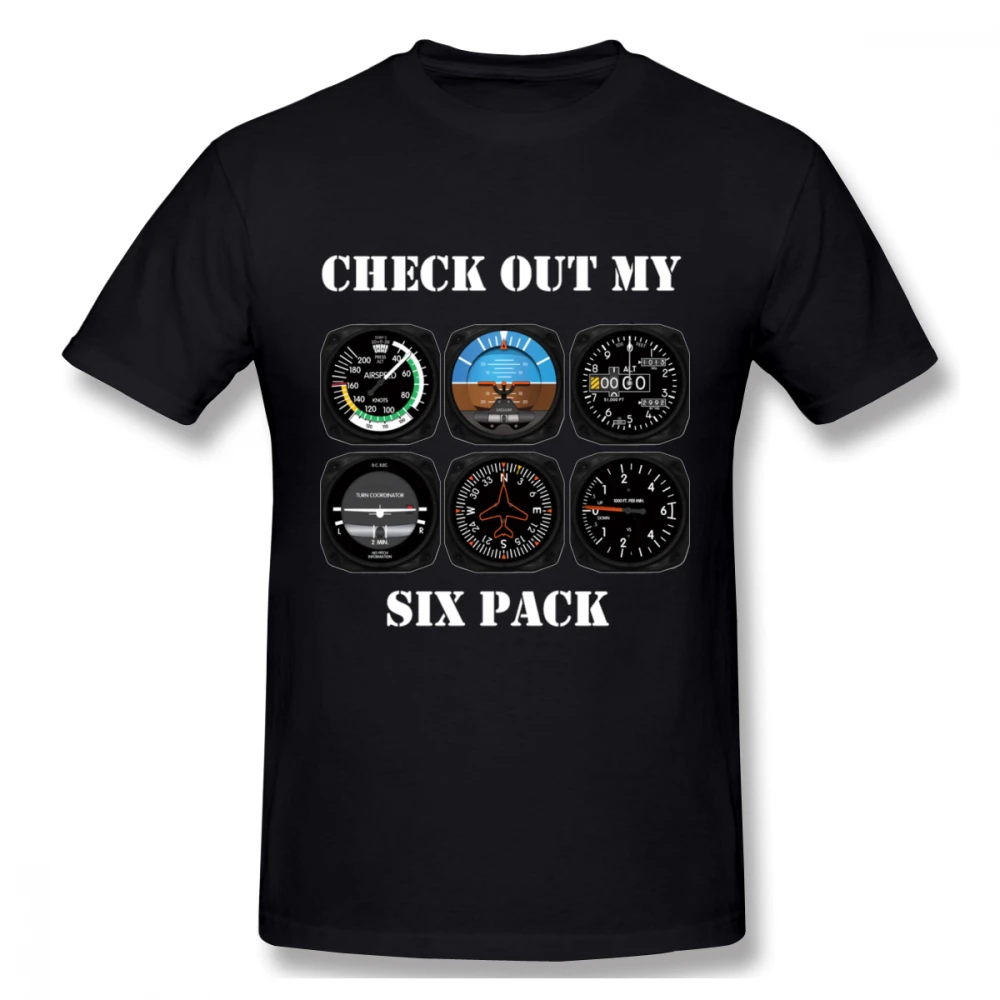 Черный Awesome авиация 6 пакет инструмент для пилотов футболка графический принт Camiseta Хлопок Большой размер Homme футболка - Цвет: Черный