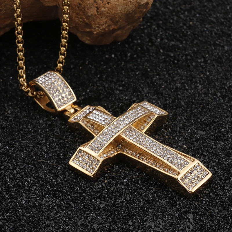 Панк 24 дюйма 4 мм Rolo коробка цепь из нержавеющей стали Полный AAA Кристалл Камень CZ