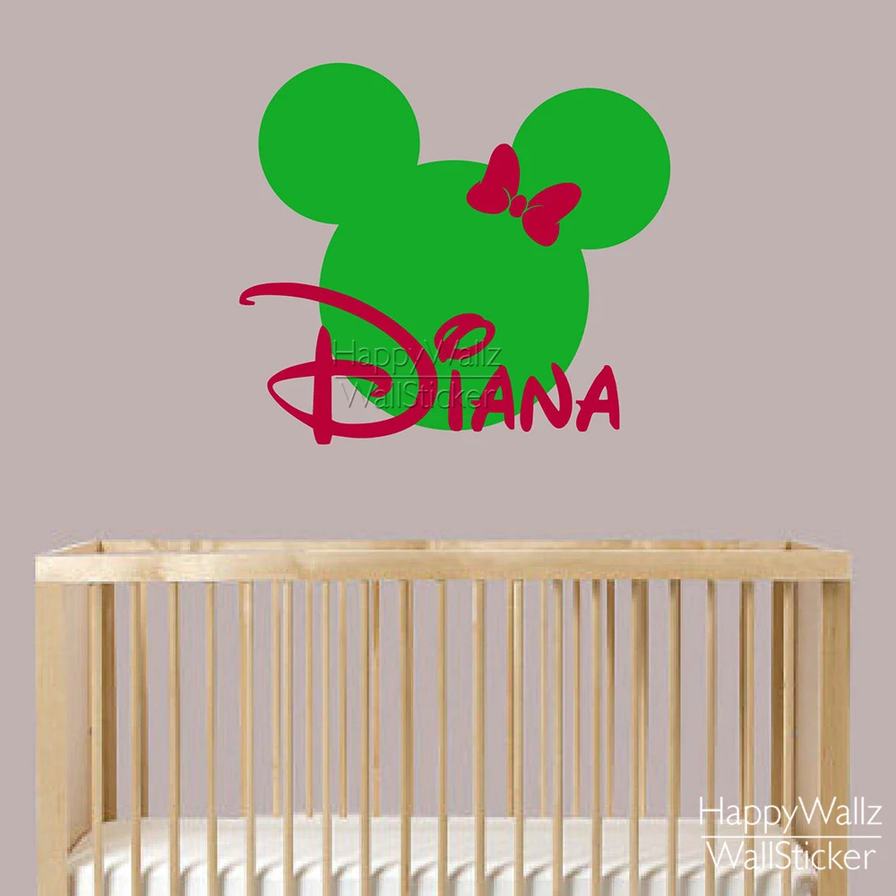 Мини детская Настенная Наклейка с именем на заказ|wall decor|mouse wall stickersname stickers |