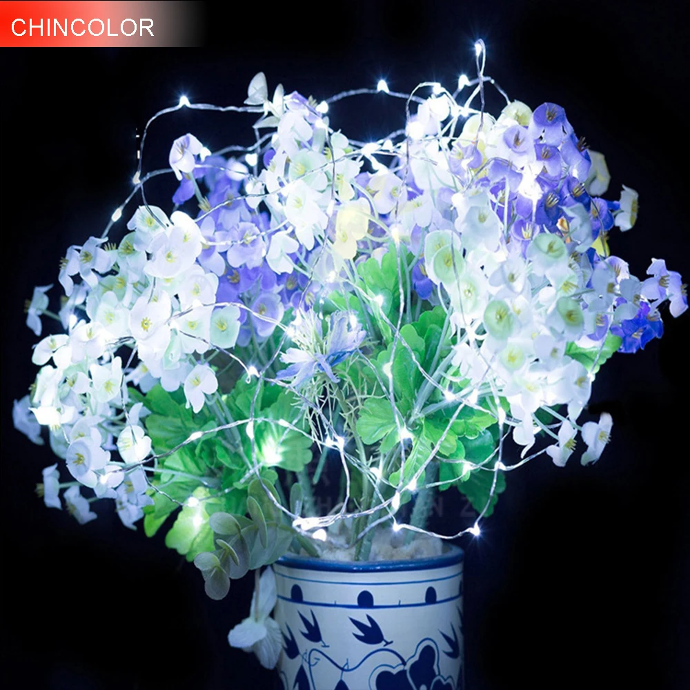 

10pcs 20led Holiday lights 2M Candle diving light string waterproof Copper Wire Christmas led Lights fairy garland 3 color DA