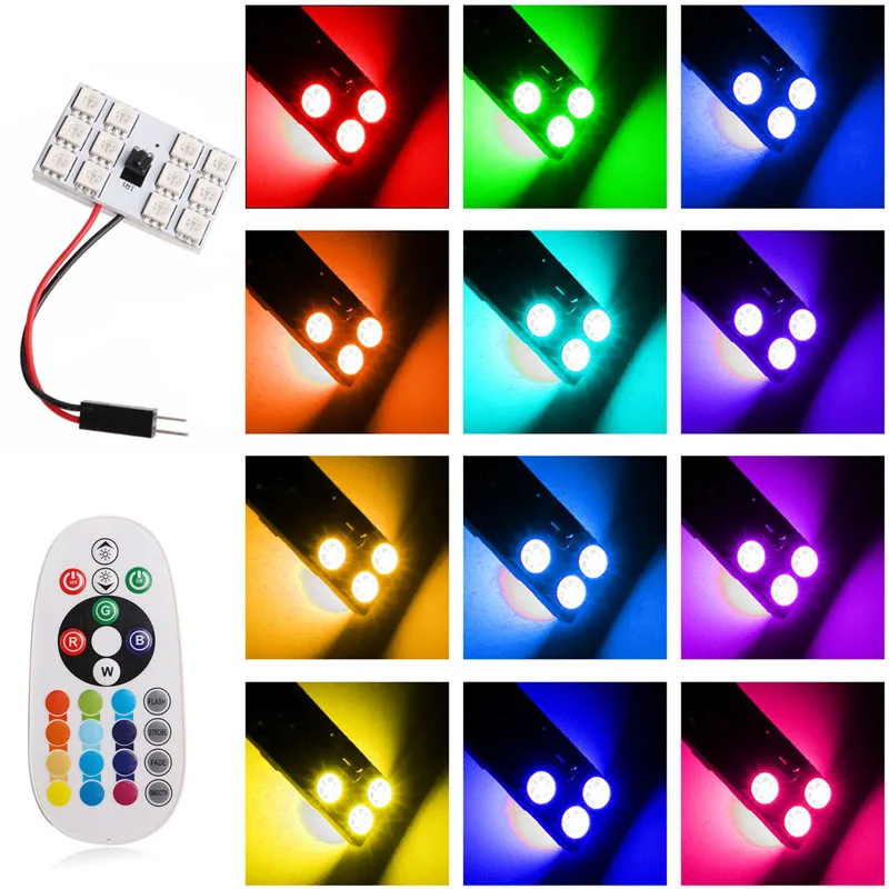 2 шт. Автомобильная интерьерная RGB Светодиодная лампа для чтения DC 12V 12SMD 5050 Лампа с