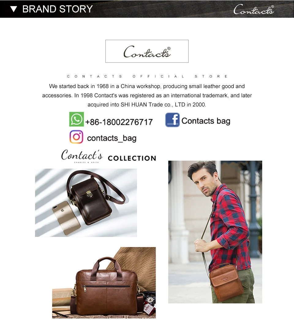 CONTACT'S Высококачественная брендовая мужская сумка из натуральной кожи, в винтажном стиле для 7,9-дюймового iPad мужские сумки на ремне