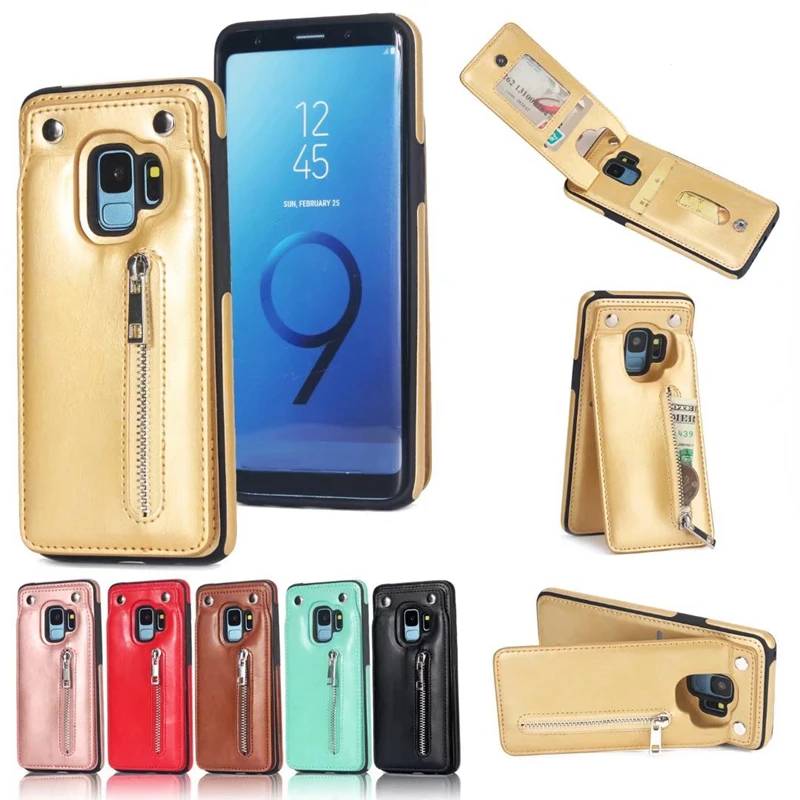 Для Iphone XR XS MAX Galaxy S10 S10e S9 S8 кошелек с карманом для карт кожаный откидной
