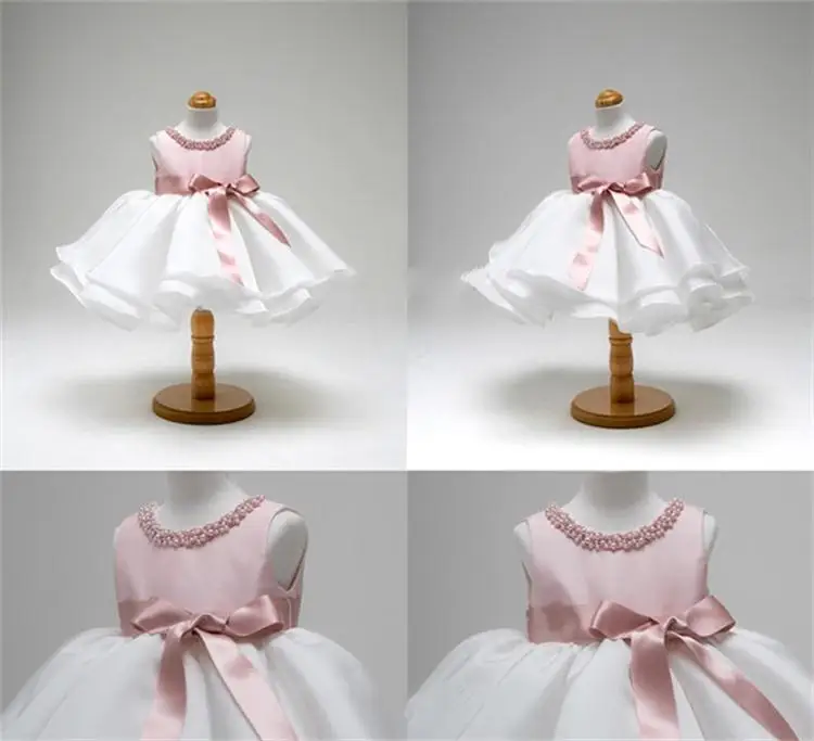 

Baby Girls 1 Year Birthday Party Dresses Princess Baby Kids Clothes with Beadings Christening Dresses Baptism Gowns for Newborns