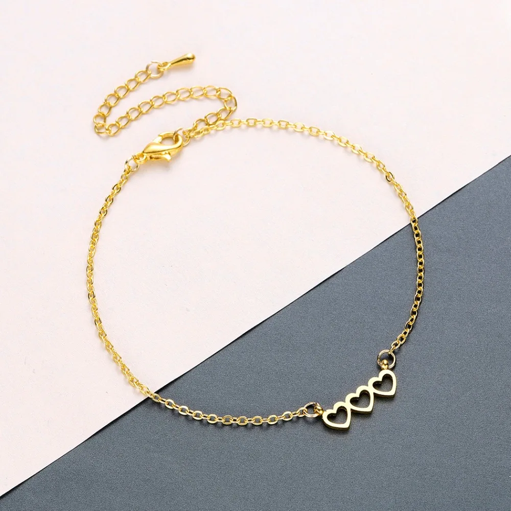 Chandler Three Heart браслеты изысканная любовь Шарм браслет для женщин девушек лучший