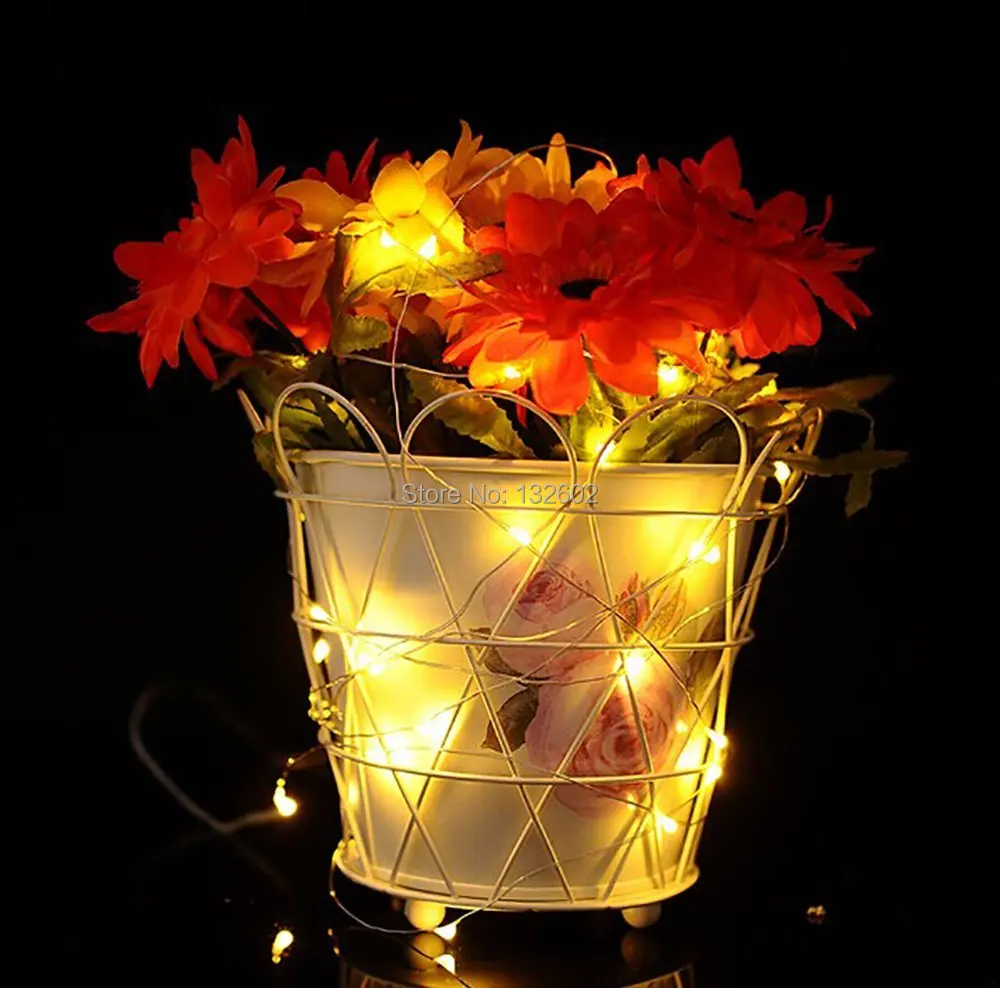 3 м 30 светодиодов на батарейках медная проволока Водонепроницаемая светодиодная