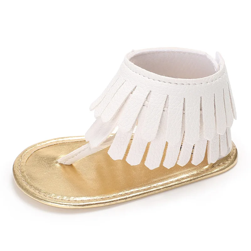 Новый дизайн кисточкой летние детские сандалии из искусственной кожи Твердые Hook