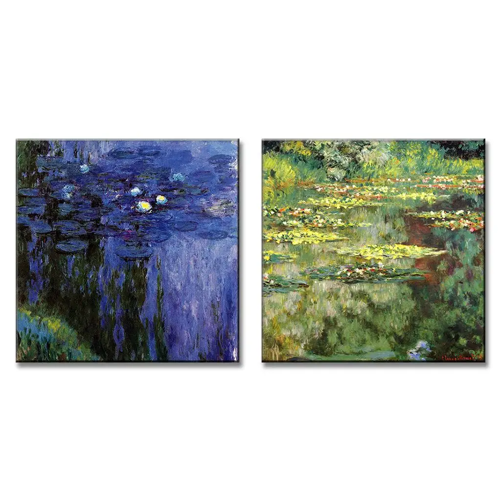 2 шт./компл. картина Monet известная абстрактная водяная Лилия настенная живопись