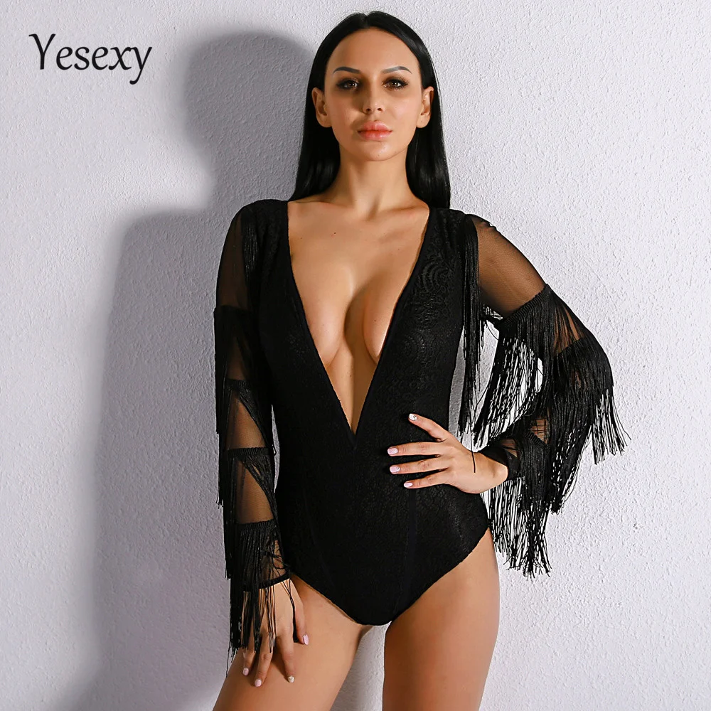 Yesexy 2021 летний сексуальный глубокий V образный вырез Однотонный женский боди с