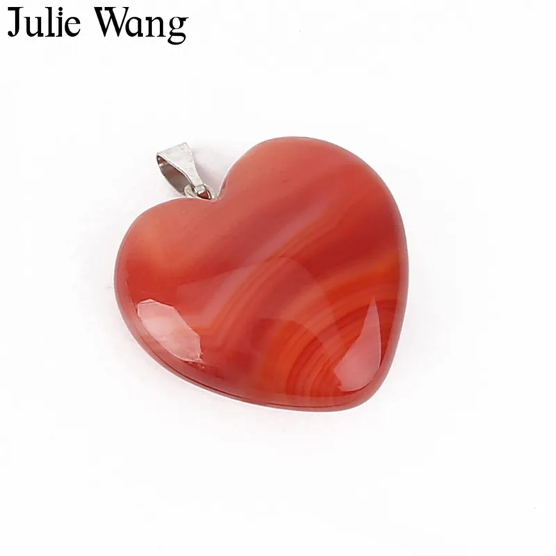 Julie Wang 1 шт. разноцветное сердце натуральные красивые серьги из драгоценных