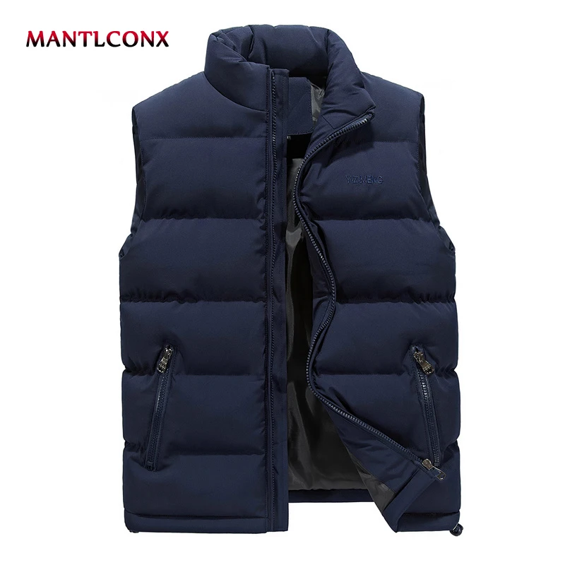 MANTLCONX 5XL 6XL зимние Для мужчин жилет без рукавов повседневные пальто Мужская на