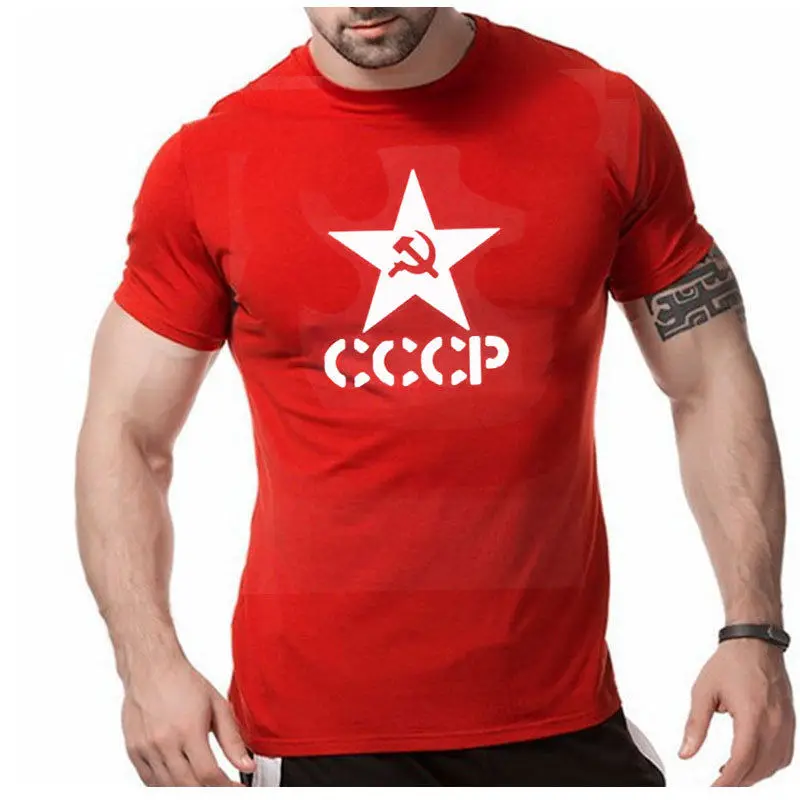 Летние CCCP русские футболки для мужчин СССР Советский Союз красный цвет Bla jurney