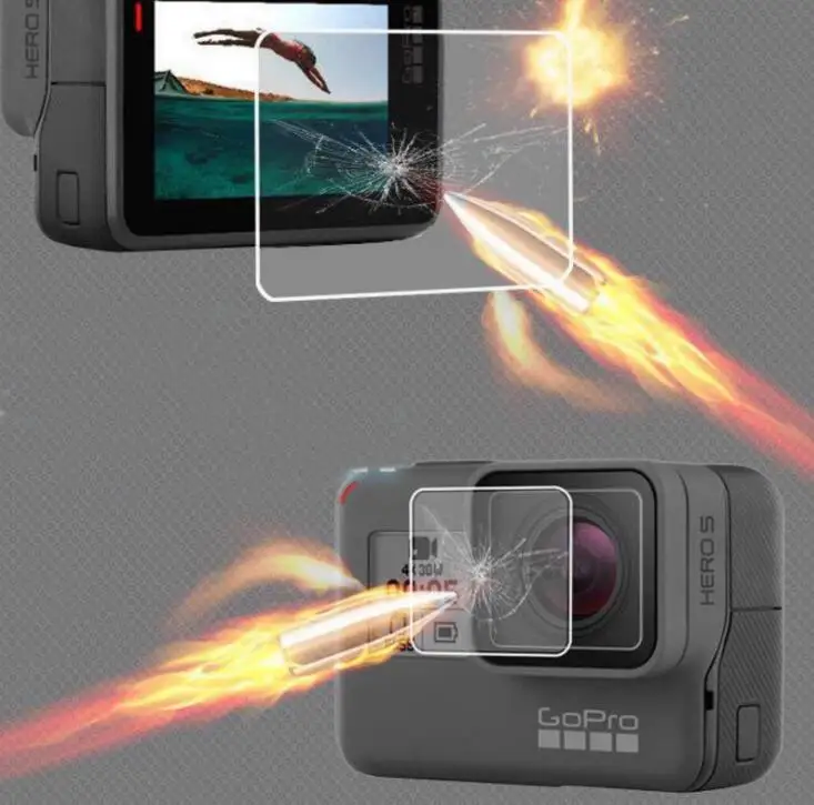 2.5mm Ultra slim Tempered Film For lens Protector Screen Go Pro Hero 7 6 5 Black Action Camera | Электроника