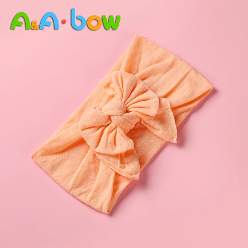 Diadema de doble lazo de nailon para ni&ntilde;a, turbante grande para ni&ntilde;a, accesorios para el cabello, regalo para beb&eacute;, 1 ud.-0