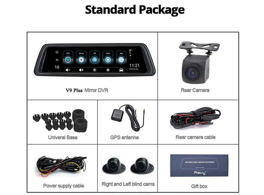 QUIDUX 4CH камера s объектив 1" Android Navi 1080P Автомобильная камера с gps зеркалом заднего вида 4G ADAS dvr drive recorder wifi RAM2GB+ ROM32G