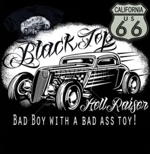 

2019 Fashion Print Short Sleeve Clothing Hot Rod T-Shirt Black Top Bad Ass Hell Raiser Old School Rockabilly Car Fans T Shirt