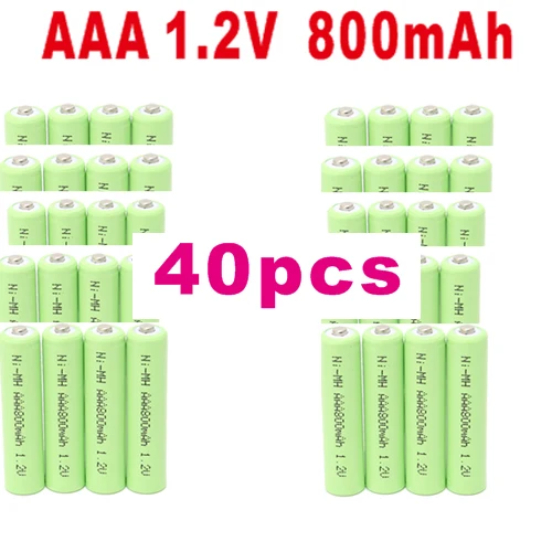 40 pcs AAA аккумуляторная батарея AAA 1,2 V батареи 800mah Ni-MH батареи перезаряжаемые батареи для дистанционного управления игрушки(4 шт-40 шт - Цвет: 40 pcs