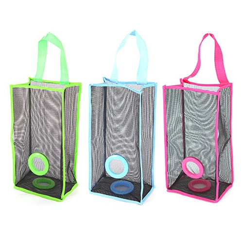 

Kitchen Translucent Mesh Hanging Garbage Shopping Bag Storage Organiser Bag
