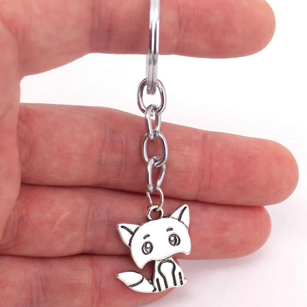 hzew tiny cute cartoon fox key chains animal jewelry simple keychain gift |