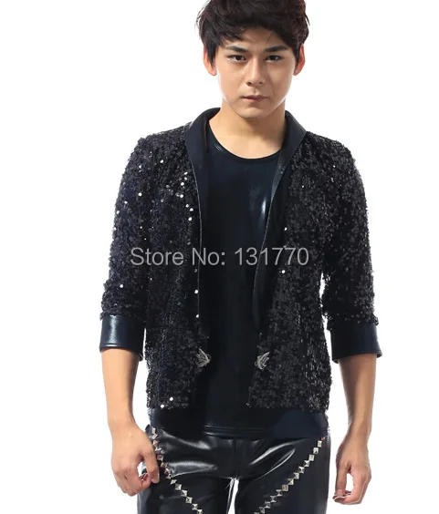 2015 Новый стиль модный блестящий мужской певец тонкие костюмы с блестками