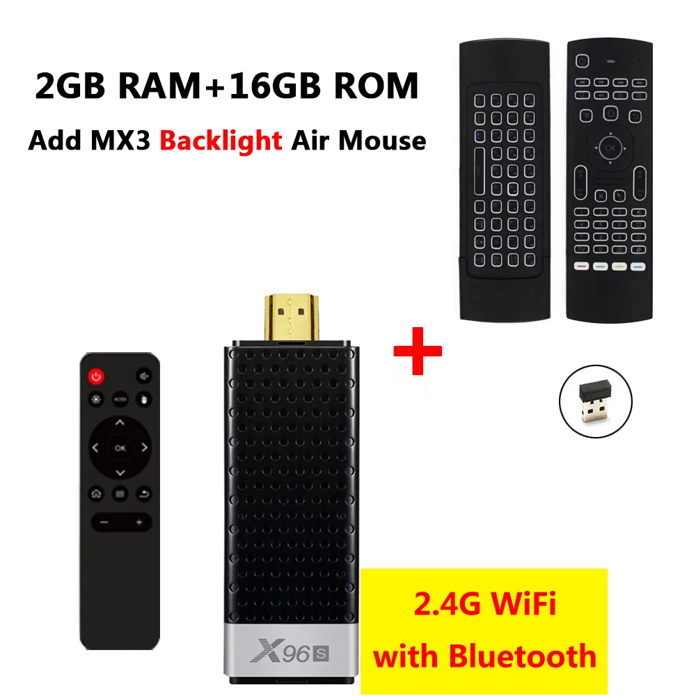 X96 X96S DDR4 4 ГБ ОЗУ 32 Гб ПЗУ Мини ПК Смарт Android 8,1 ТВ коробка Amlogic S905Y2 tv Stick Dongle WiFi Bluetooth 4K HD медиаплеер - Цвет: 2GB 16GB add MX3-L
